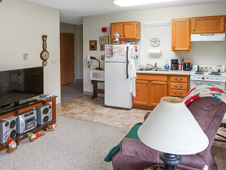 Kitchen in the Pines Assisted Living building at Good Samaritan Society - Heritage Grove in East Grand Forks, MN