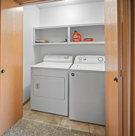 Independent Living apartment laundry room at Good Samaritan Society in Hutchinson, KS