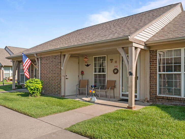 Good Samaritan Society - Hutchinson Village villa front porch.