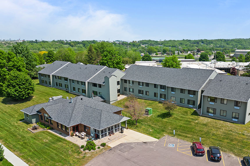 Aerial view of Good Samaritan Society - Jackson in Jackson, Minnesota.