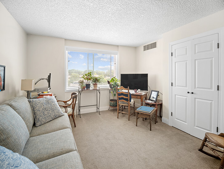 Living room in the Assisted Living apartments at Good Samaritan Society - Loveland Village in Colorado.