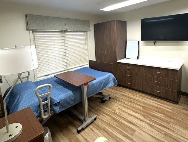 Good Samaritan Society - Millard rehabilitation bedroom.