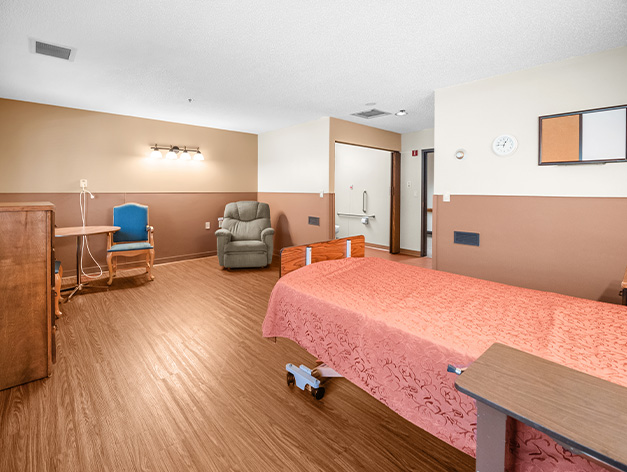 Good Samaritan Society - Pine River long-term care deluxe resident room.