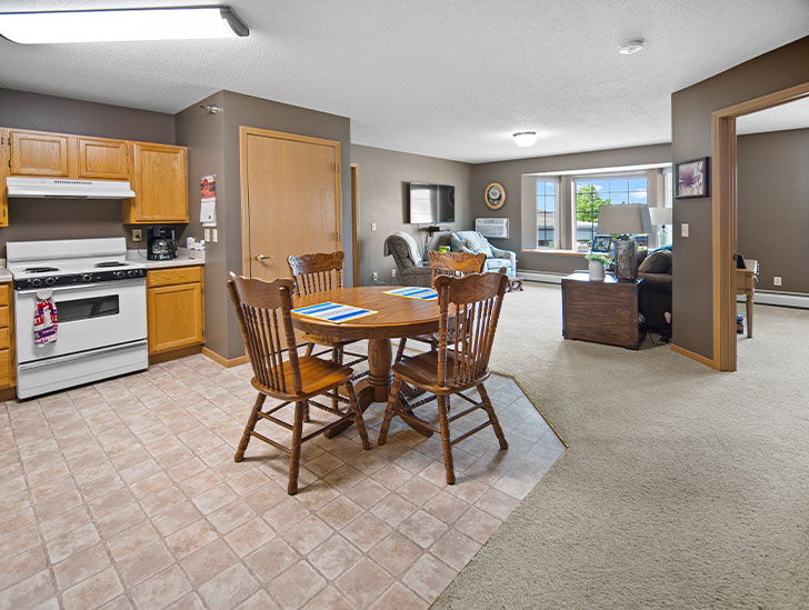 Spacious apartments allow senior living residents to entertain at Good Samaritan Society - Pipestone in Pipestone, Minnesota.
