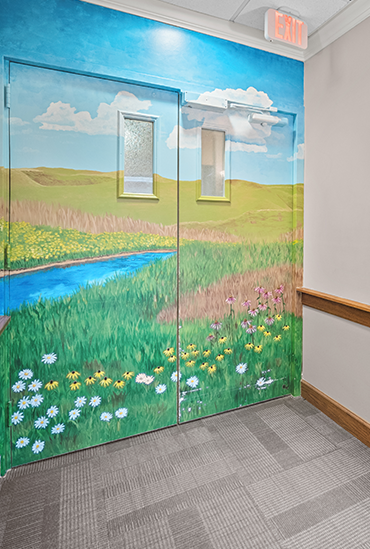 Secured memory care entrance to keep residents safe at Good Samaritan Society - Prairie View Gardens in Kearney, Nebraska.