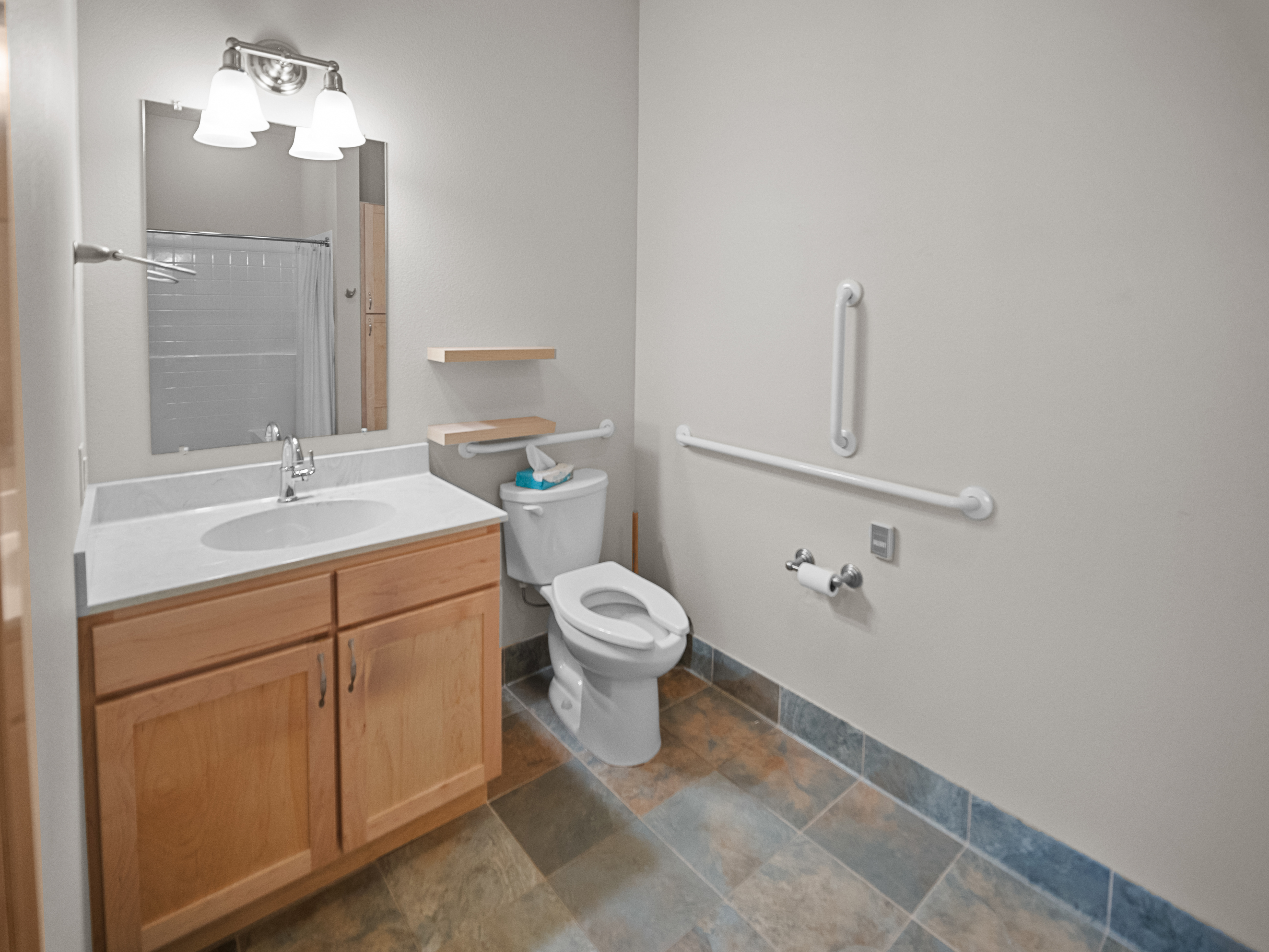 Heritage Place Assisted Living bathroom.