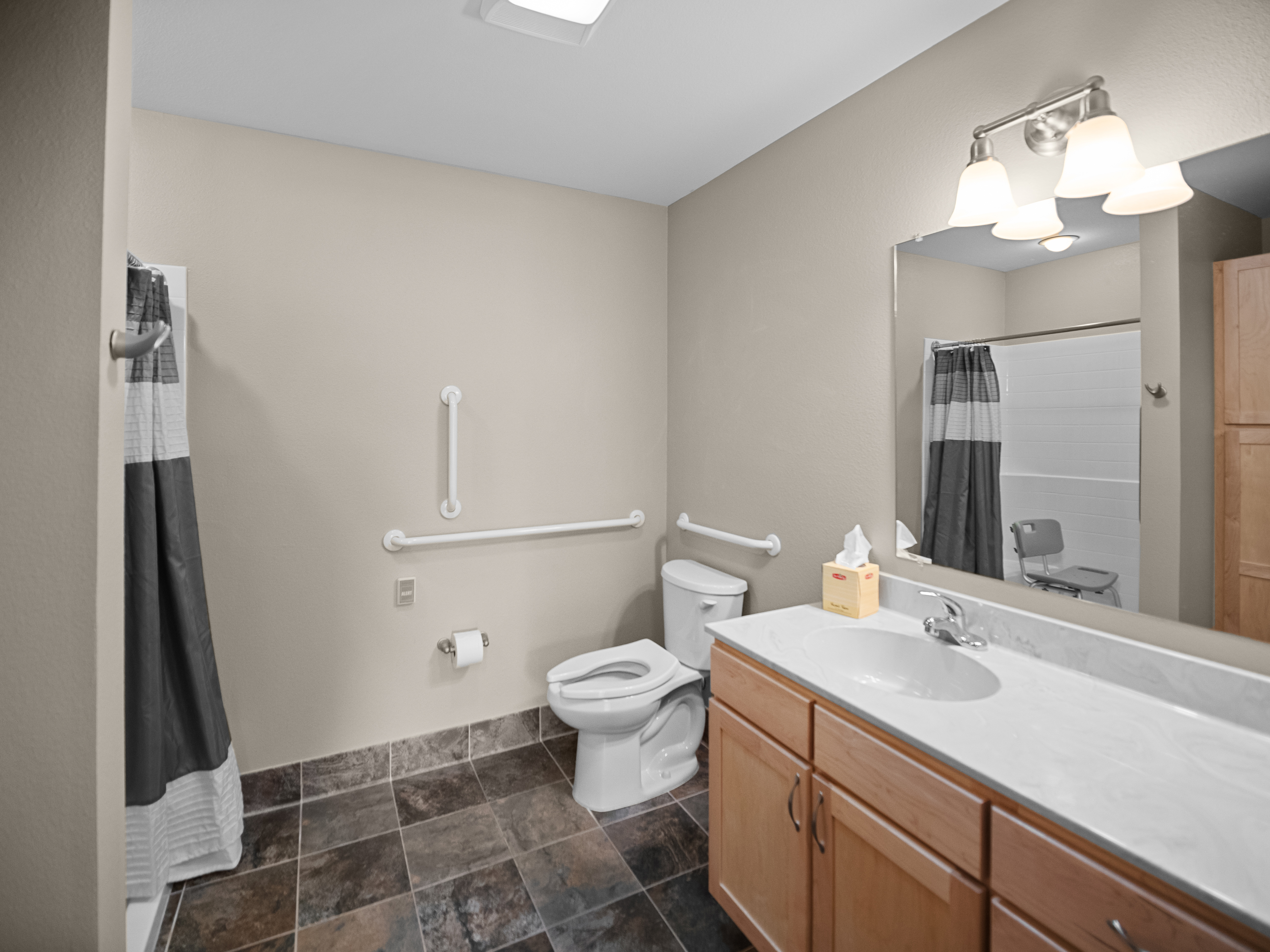 St. Martin Village Independent Living apartment bathroom.