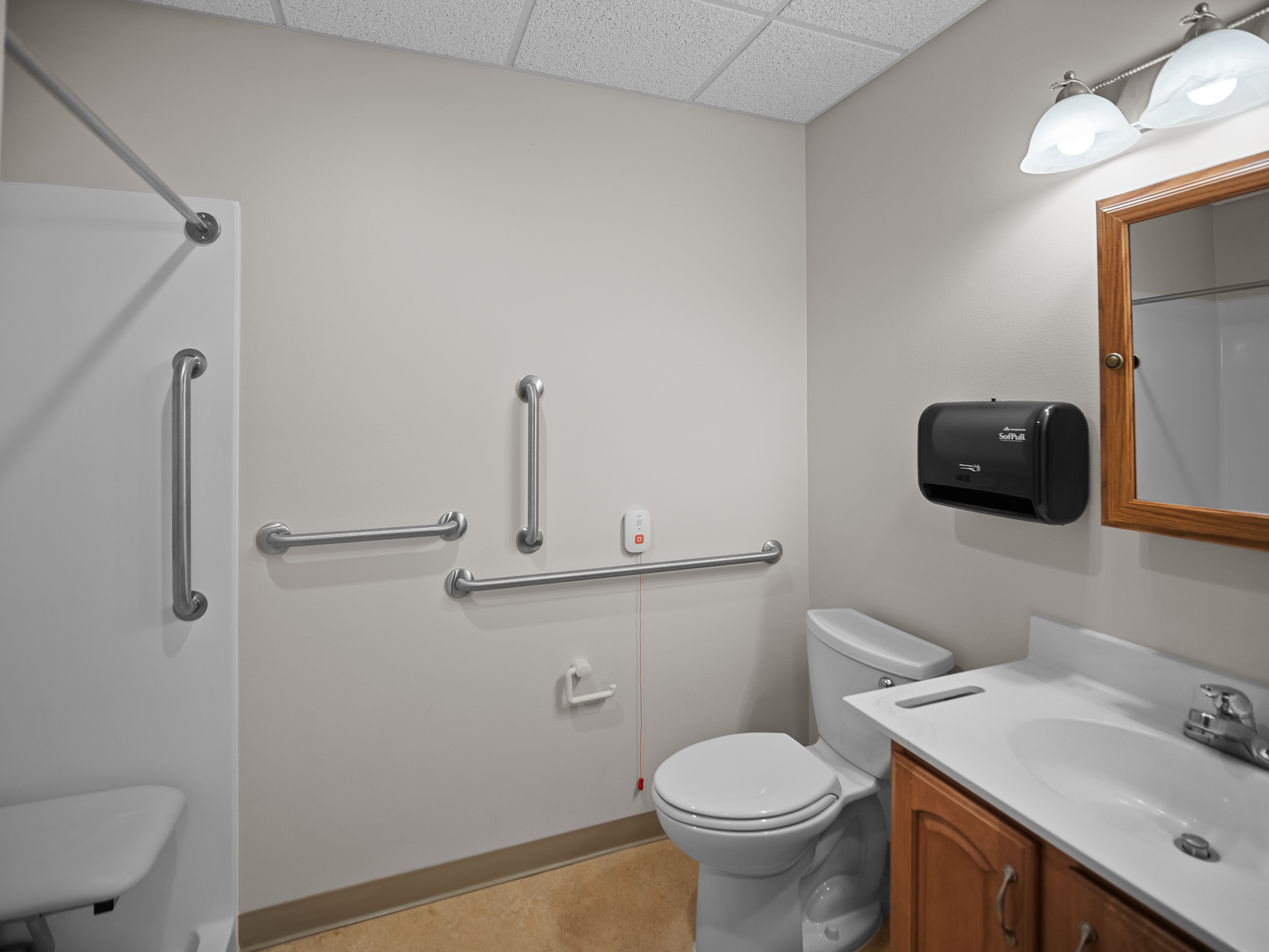 Unity Place MCAL resident room bathroom.