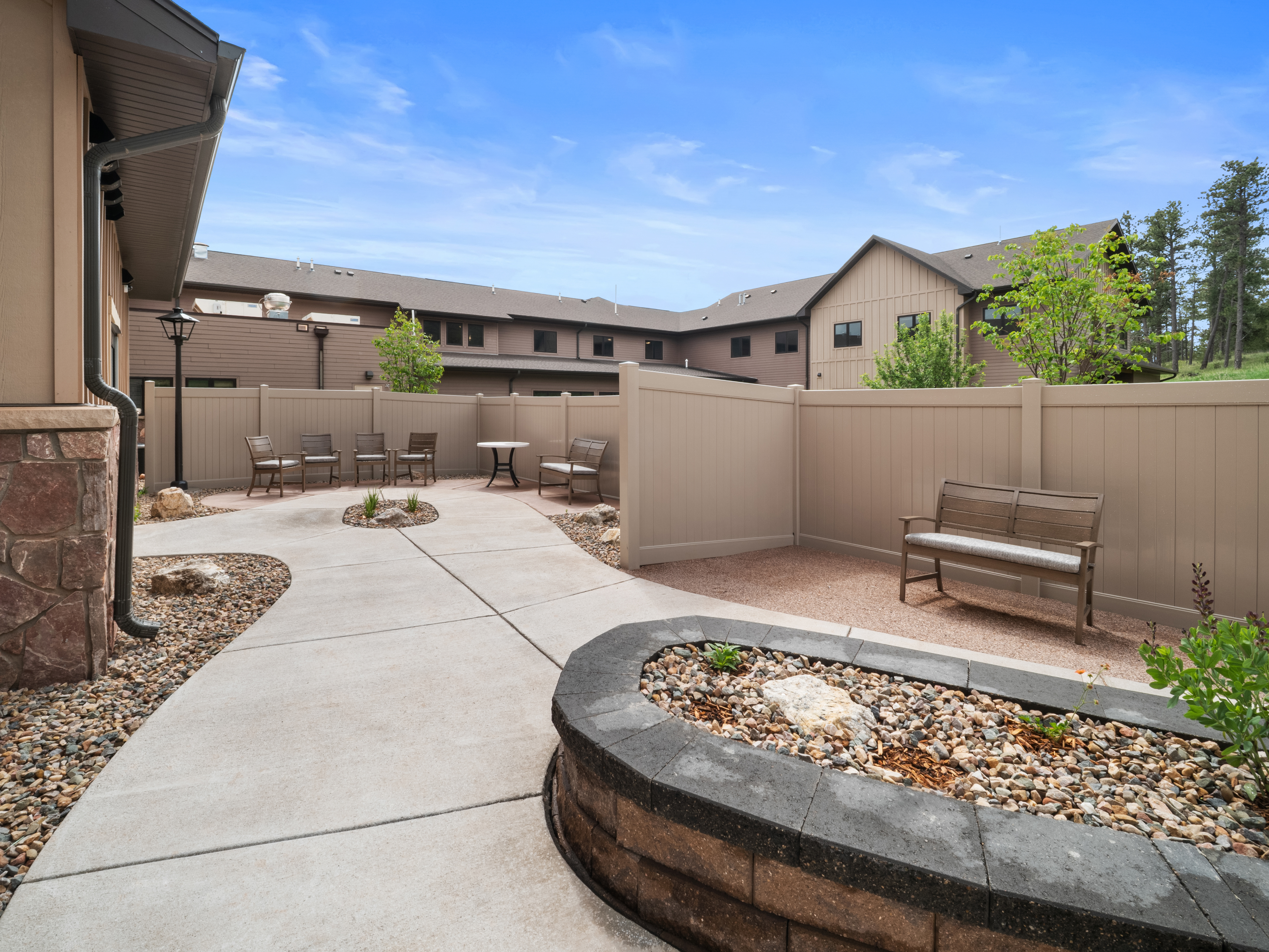 Unity Place MCAL secure courtyard.