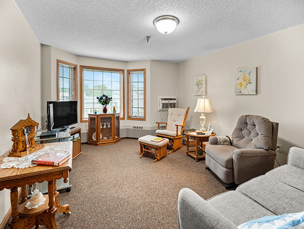 Independent living apartment living room at Good Samaritan Society - Waukon.