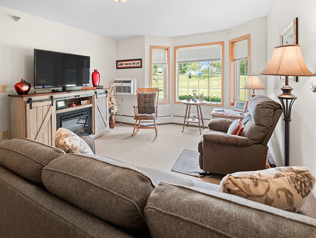 Independent living apartment living room at Good Samaritan Society - West Union.