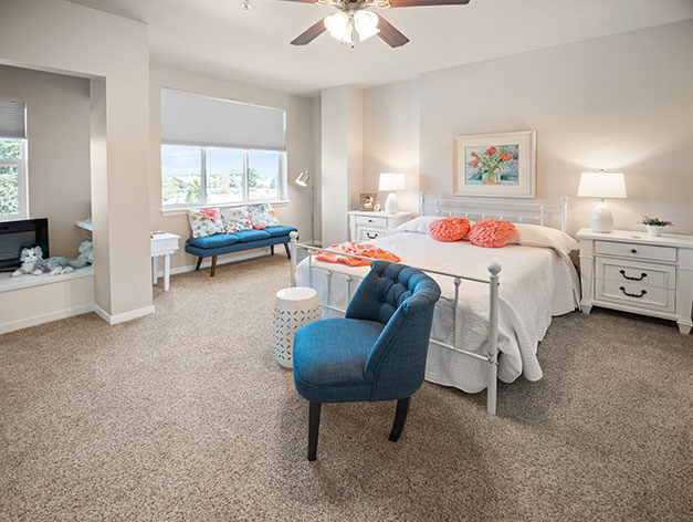 Independent living bedroom at Good Samaritan Society - Water Valley Senior Living Resort