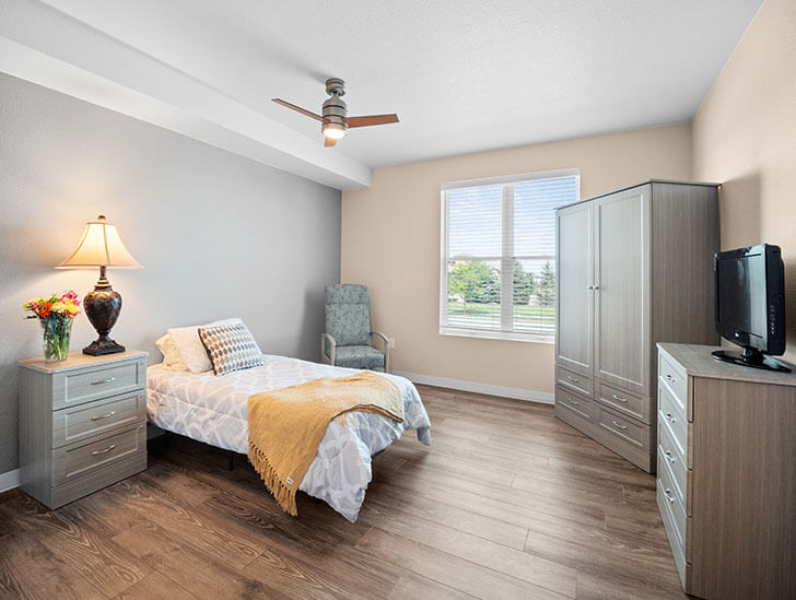 Memory care assisted living studio apartment at Good Samaritan Society - Water Valley Senior Living Resort