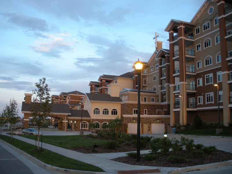 Services at Water Valley Senior Living Resort Water Valley Senior Living buildings at sunset