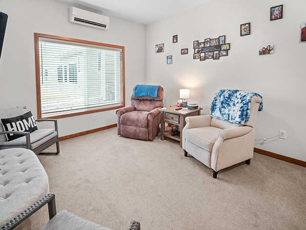 Assisted living apartments include plenty of living space for residents at The Lodge of Winthrop in Winthrop, Minnesota.