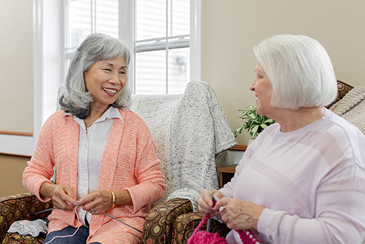 Independent living in Minnesota Placeholder Two women knitting