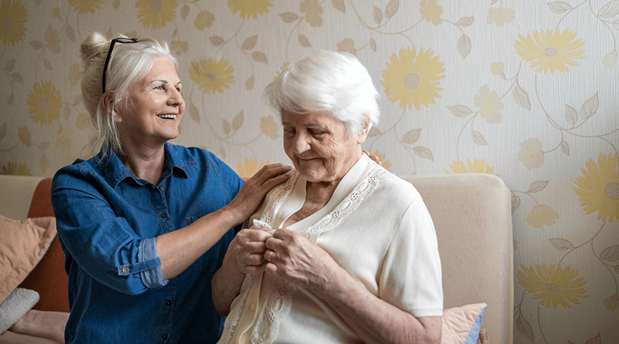 Daughter enjoying time with her mother