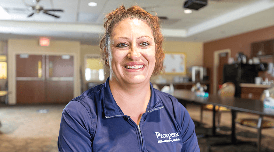 Savannah Boltz, nurse at Good Samaritan Society Miller Pointe being recognized as one of the winners of the Heart of Health care award.