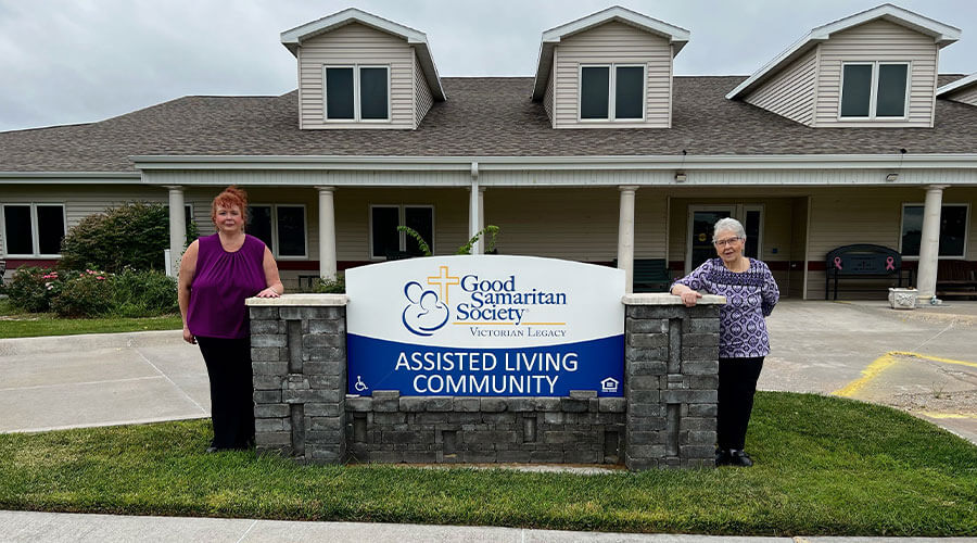 Velda Roe and Joni Anderson at Good Samaritan Society in Superior, NE.