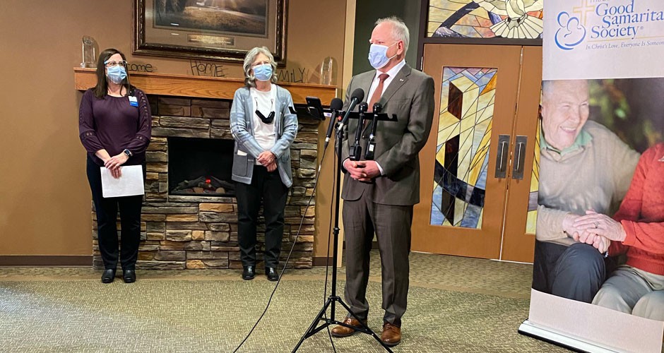 MN governor visits long-term care center to promote vaccine