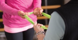 Resistance bands are one way to improve range of motion.